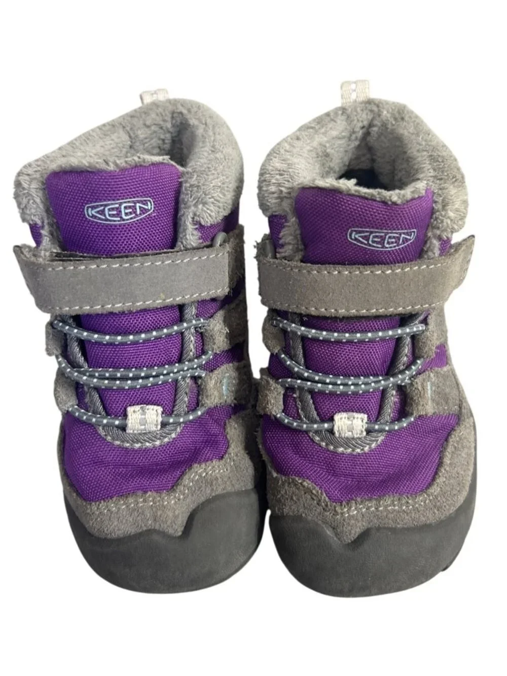 KEEN Knotch Chukka Toddler 7 Winter Boots Purple Gray Insulated Suede Outdoor